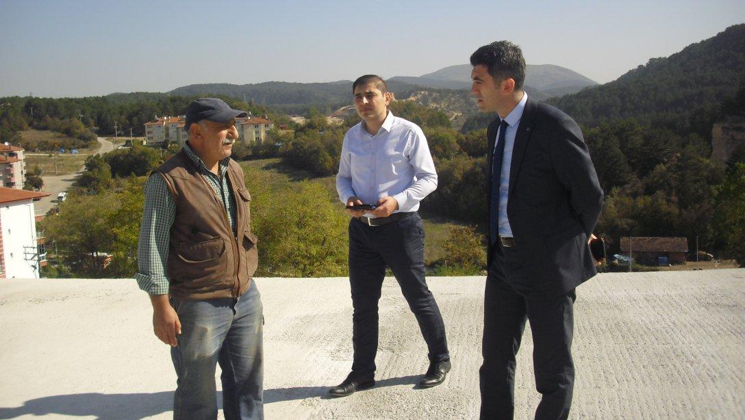 İlçe Milli Eğitim Müdürü Selim AYDIN okul inşaatlarında incelemelerde bulundu